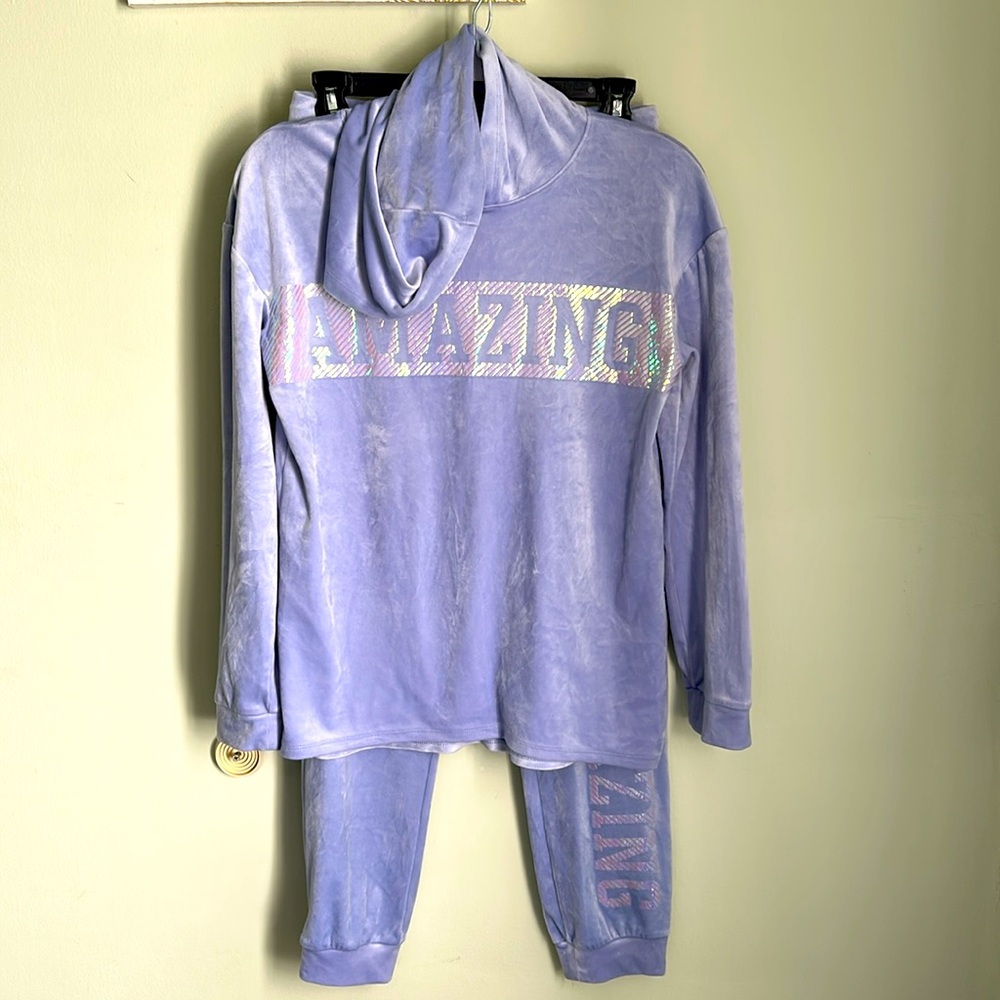 More Than Magic Light Lavender Velour Lounge Top